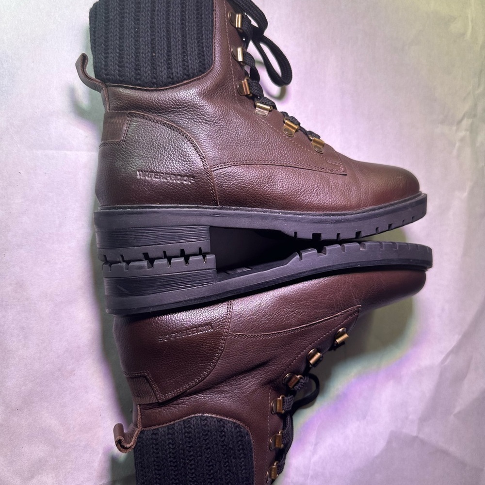 Cougar Brown Leather Combat Boots - Picture 10 of 16